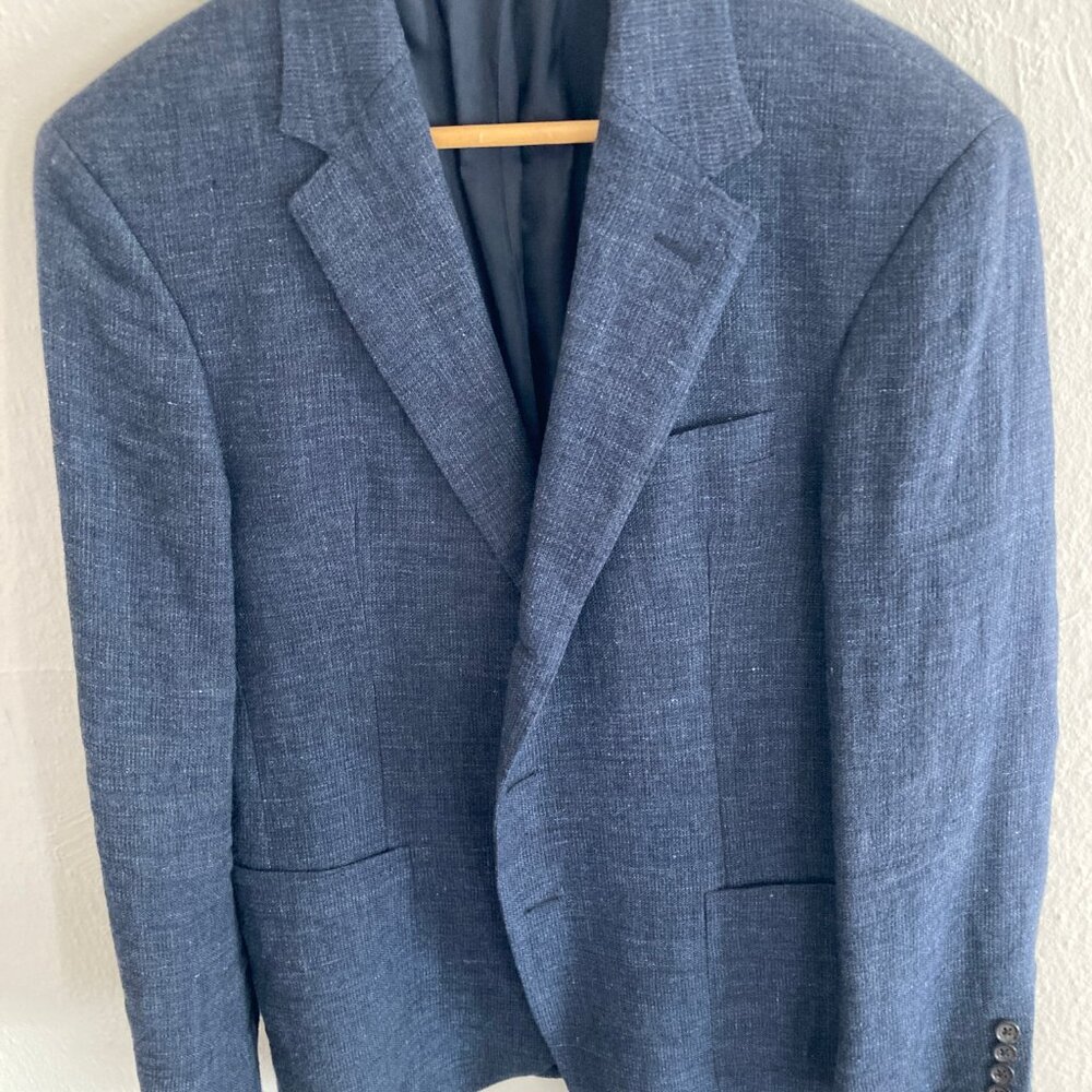 Ralph Lauren Polo Men's Wool Linen Blazer / Sport Coat Size 38R Blue